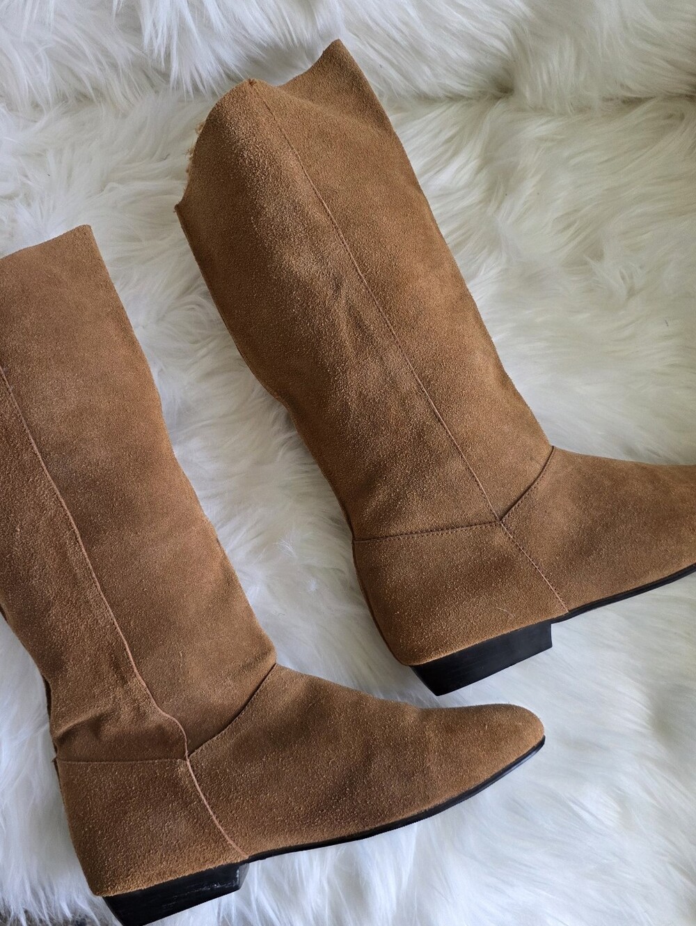 Neutral Zone Classic Tan Suede Leather Knee-High Boots Size 8 - Picture 2 of 16